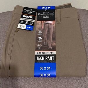 Vintage Men's Straight Fit Tech Pants - Tan 36 x 34